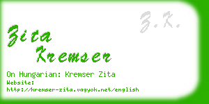 zita kremser business card